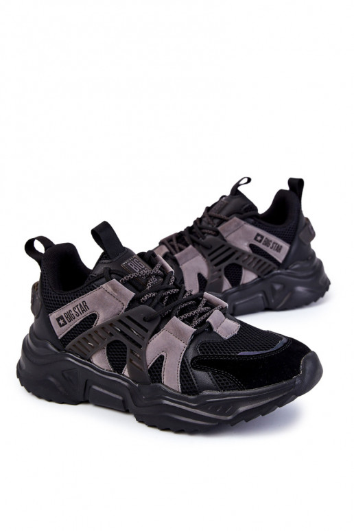 Jednoduché pánske Športový štýl topánky Big Star KK174054 čierna Jednoduché pánske Športový štýl topánky Big Star KK174054 čierna