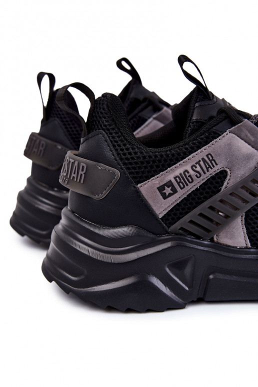Jednoduché pánske Športový štýl topánky Big Star KK174054 čierna Jednoduché pánske Športový štýl topánky Big Star KK174054 čierna