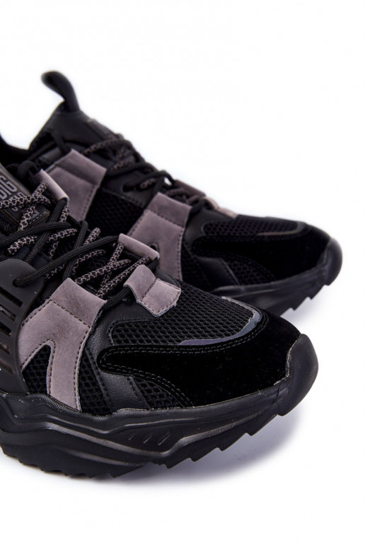 Jednoduché pánske Športový štýl topánky Big Star KK174054 čierna Jednoduché pánske Športový štýl topánky Big Star KK174054 čierna