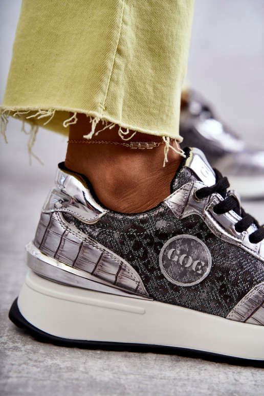 Dámske tenisky Zapnuté INedge GOE KK2N4083 strieborná farba