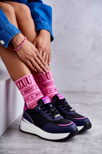 Dámske tenisky Zapnuté INedge GOE KK2N4081 Čierna a-tmavomodrá