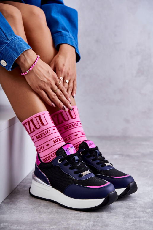 Dámske tenisky Zapnuté INedge GOE KK2N4081 Čierna a-tmavomodrá