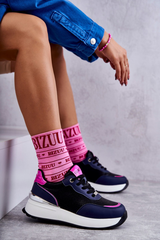 Dámske tenisky Zapnuté INedge GOE KK2N4081 Čierna a-tmavomodrá