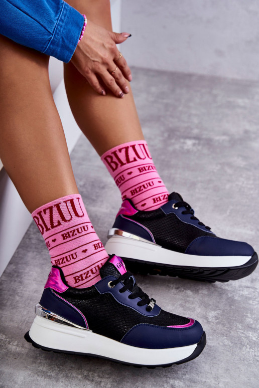 Dámske tenisky Zapnuté INedge GOE KK2N4081 Čierna a-tmavomodrá