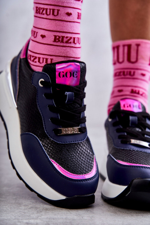 Dámske tenisky Zapnuté INedge GOE KK2N4081 Čierna a-tmavomodrá