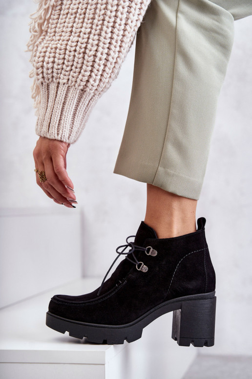 Dámske Semišové topánky s popruhmi čierna Lemar Márianne