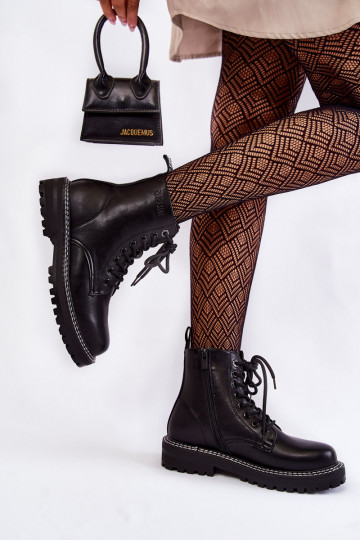 Dámske Čižmy s platformou Big Star KK274538 čierna