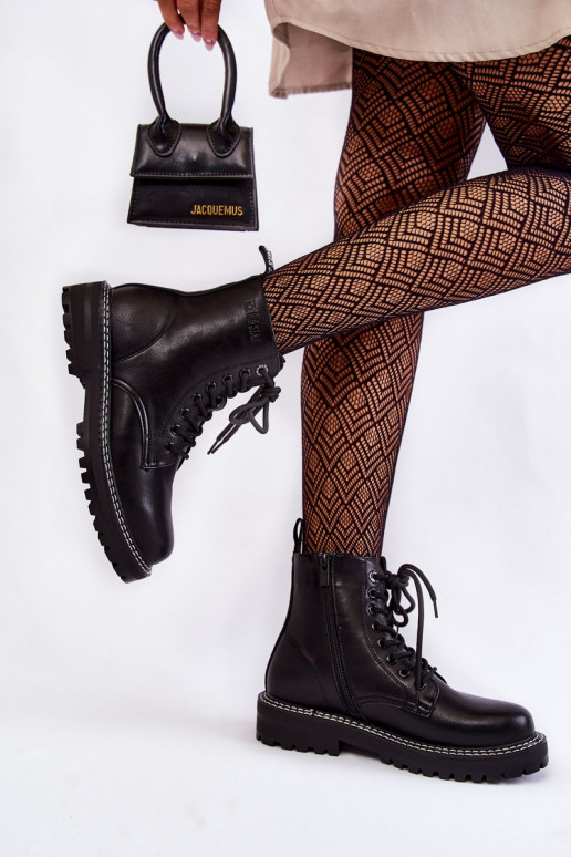 Dámske Čižmy s platformou Big Star KK274538 čierna