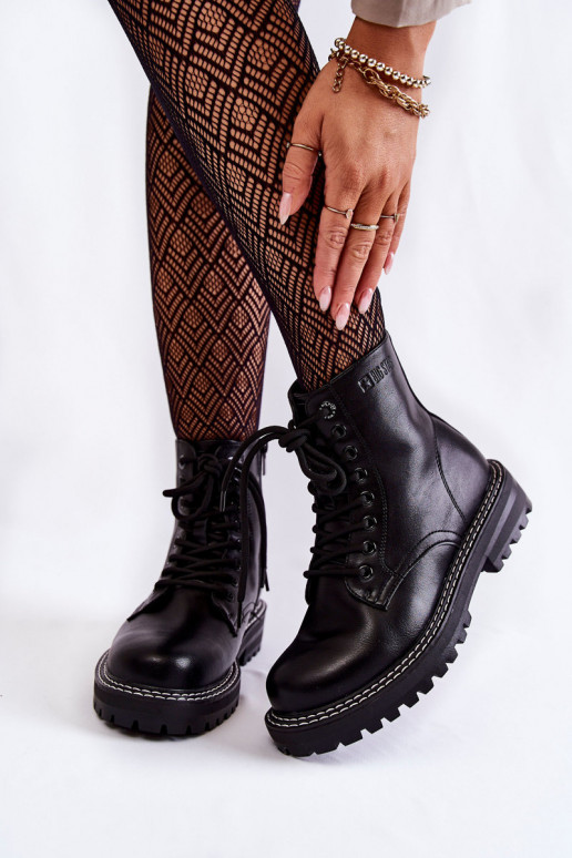 Dámske Čižmy s platformou Big Star KK274538 čierna