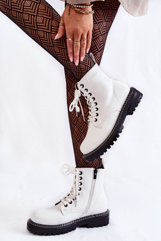 Dámske Čižmy s platformou Big Star KK274539 biela farba