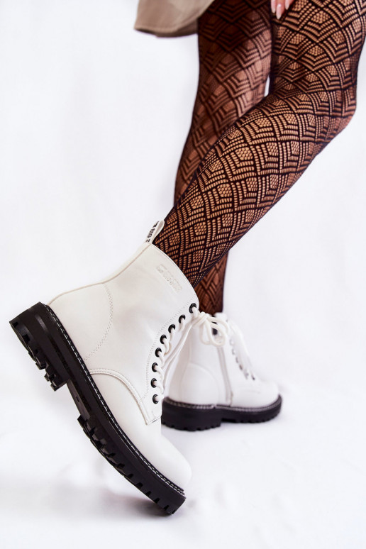 Dámske Čižmy s platformou Big Star KK274539 biela farba