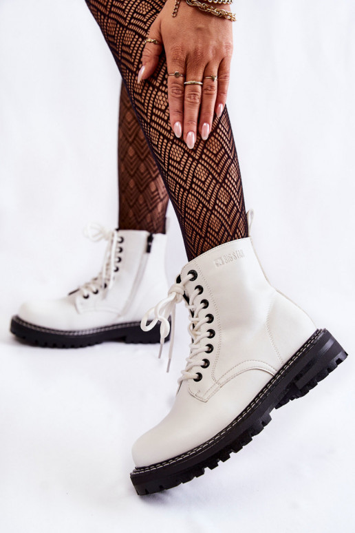 Dámske Čižmy s platformou Big Star KK274539 biela farba