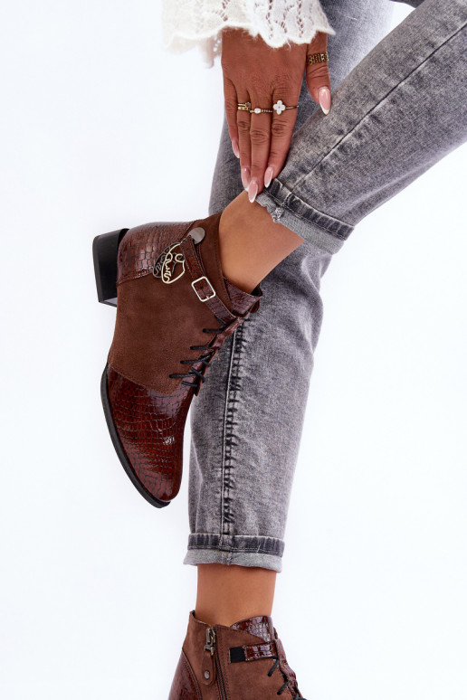 Dámske čižmy Topánky Máciejka 5743A-02 Hnedá farba