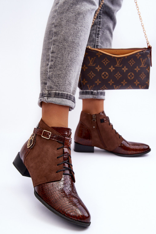 Dámske čižmy Topánky Máciejka 5743A-02 Hnedá farba