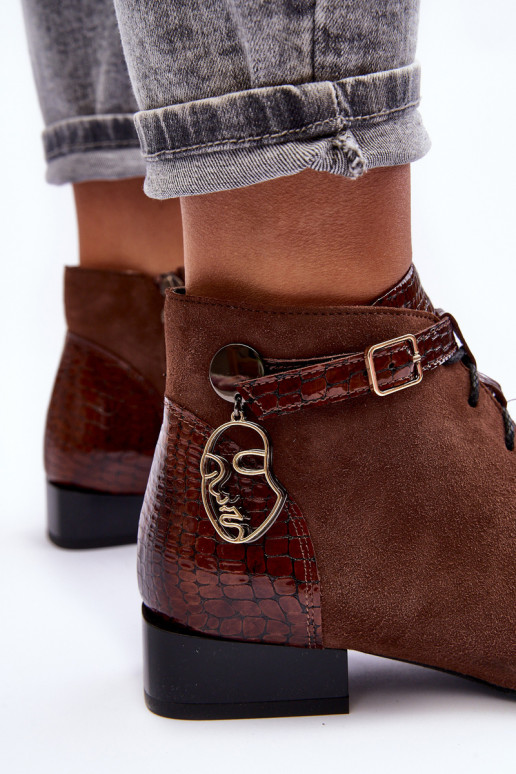 Dámske čižmy Topánky Máciejka 5743A-02 Hnedá farba