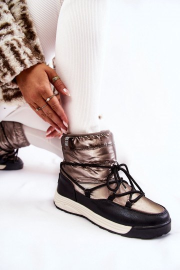 Dámske Snehule Memory Foam Big Star KK274275 šedá-čierna