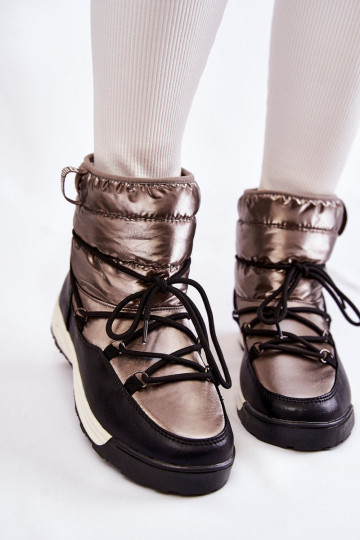 Dámske Snehule Memory Foam Big Star KK274275 šedá-čierna 2