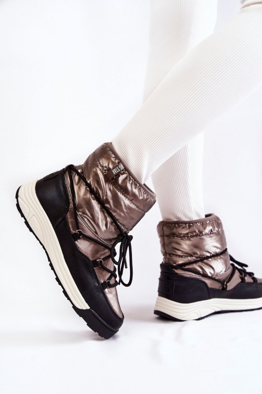 Dámske Snehule Memory Foam Big Star KK274275 šedá-čierna Dámske Snehule Memory Foam Big Star KK274275 šedá-čierna