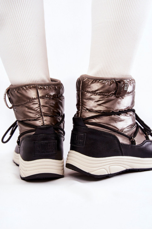 Dámske Snehule Memory Foam Big Star KK274275 šedá-čierna Dámske Snehule Memory Foam Big Star KK274275 šedá-čierna