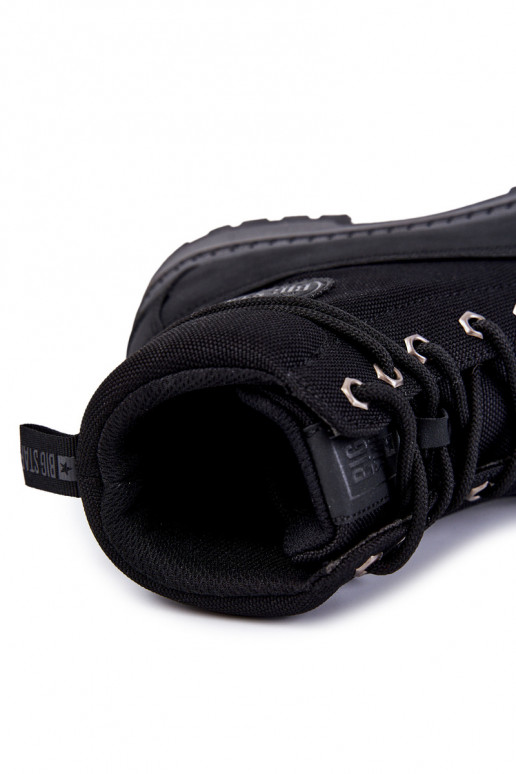 pánske Čižmy topánky Memory Foam Big Star KK174206 čierna