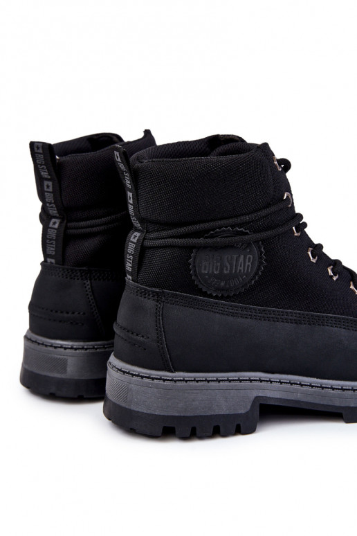 pánske Čižmy topánky Memory Foam Big Star KK174206 čierna