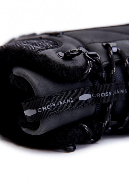 pánske zahriať sa Čižmy turistické topánky Cross Jeans KK1R4022C čierna pánske zahriať sa Čižmy turistické topánky Cross Jeans KK1R4022C čierna