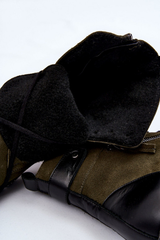 zo semišu zahriať sa Čižmy Laura Messi 2508 zelená farba