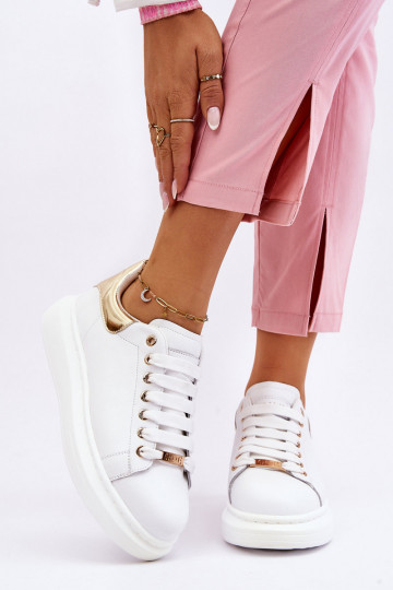 Dámske tenisky GOE LL2N4011 biely-zlatej farby 2