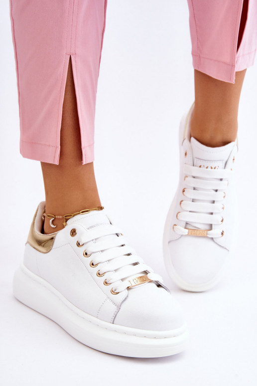 Dámske tenisky GOE LL2N4011 biely-zlatej farby Dámske tenisky GOE LL2N4011 biely-zlatej farby