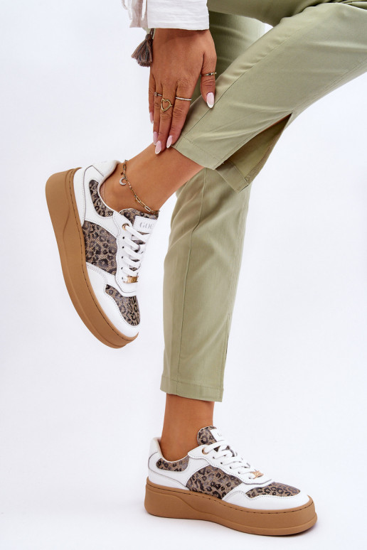 Dámske Pohodlné tenisky GOE LL2N4052 biely-béžová Dámske Pohodlné tenisky GOE LL2N4052 biely-béžová