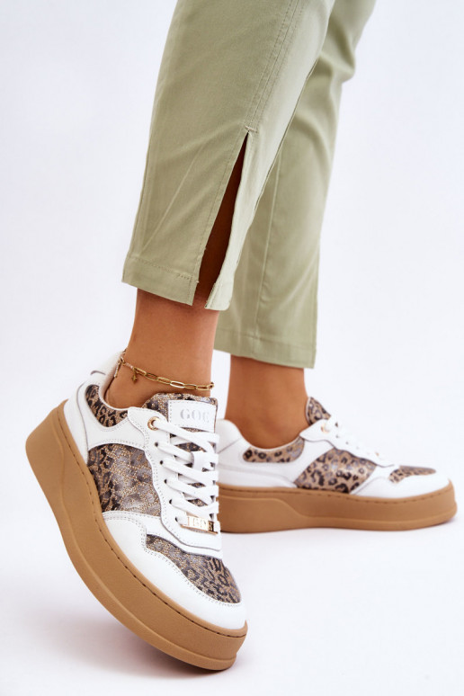 Dámske Pohodlné tenisky GOE LL2N4052 biely-béžová Dámske Pohodlné tenisky GOE LL2N4052 biely-béžová