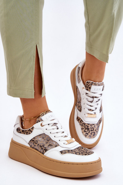 Dámske Pohodlné tenisky GOE LL2N4052 biely-béžová Dámske Pohodlné tenisky GOE LL2N4052 biely-béžová