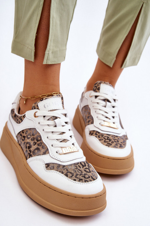 Dámske Pohodlné tenisky GOE LL2N4052 biely-béžová Dámske Pohodlné tenisky GOE LL2N4052 biely-béžová