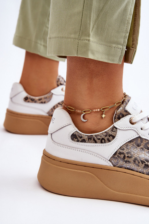 Dámske Pohodlné tenisky GOE LL2N4052 biely-béžová Dámske Pohodlné tenisky GOE LL2N4052 biely-béžová