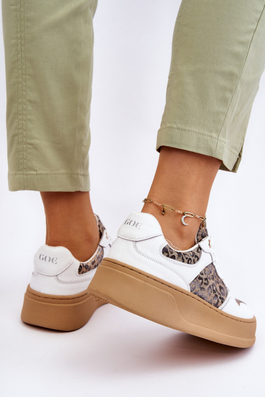 Dámske Pohodlné tenisky GOE LL2N4052 biely-béžová Dámske Pohodlné tenisky GOE LL2N4052 biely-béžová