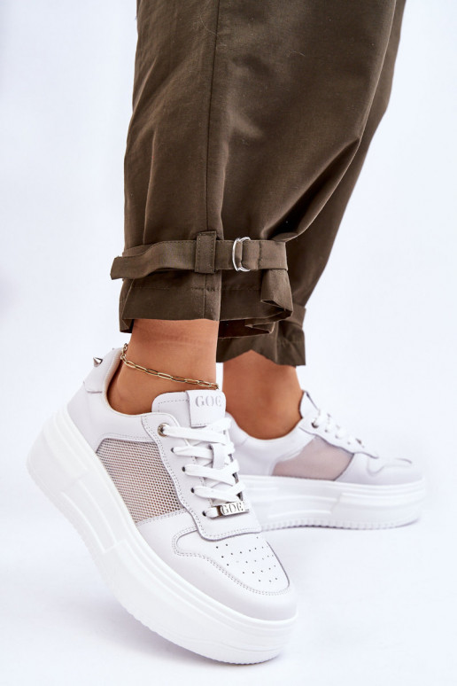 Dámske Klasický model tenisky GOE LL2N4060 biela farba Dámske Klasický model tenisky GOE LL2N4060 biela farba