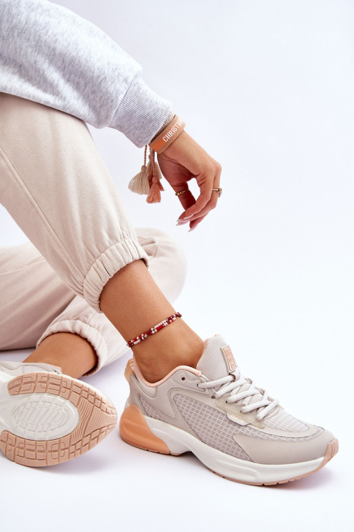 Pohodlné tenisky Memory Foam System Big Star LL274336 béžová Pohodlné tenisky Memory Foam System Big Star LL274336 béžová