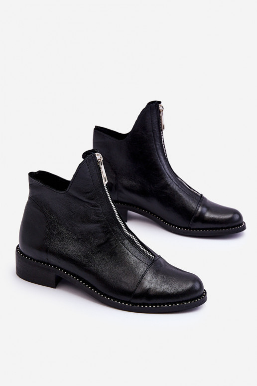 Kožené Čižmy so zipsami Nicole 2785/037 čierna Kožené Čižmy so zipsami Nicole 2785/037 čierna