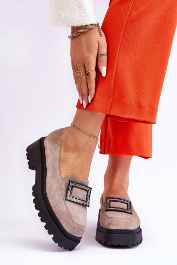 Pohodlné Semišové mokasíny béžová Agathe 2