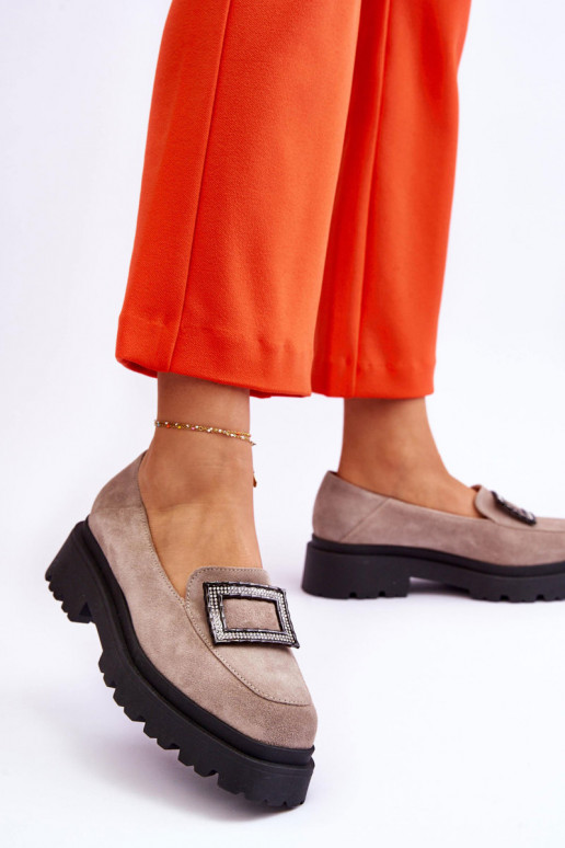 Pohodlné Semišové mokasíny béžová Agathe Pohodlné Semišové mokasíny béžová Agathe