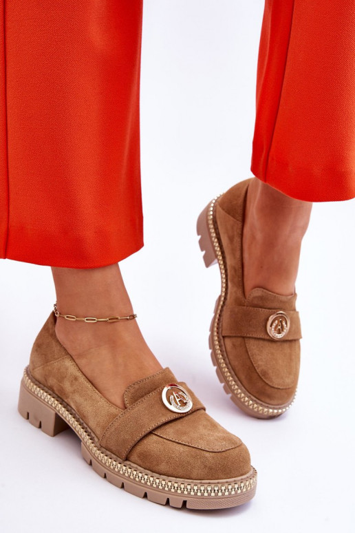 Elegantný štýl Semišové mokasíny béžová Laverne