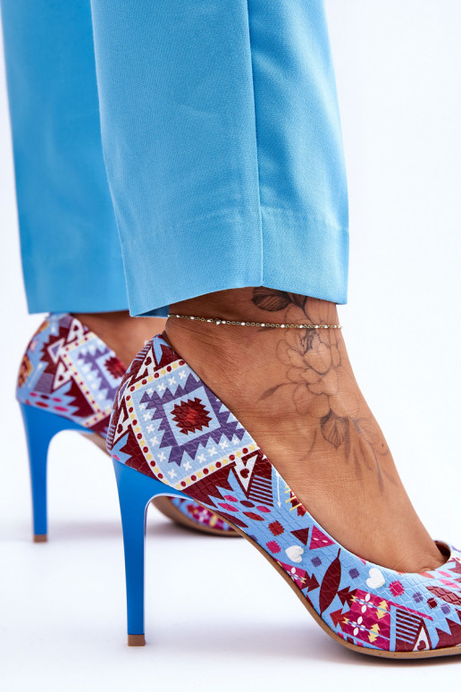 Módne Kožené štekle LeInski Shoes 2659 Modráčervená Módne Kožené štekle LeInski Shoes 2659 Modráčervená