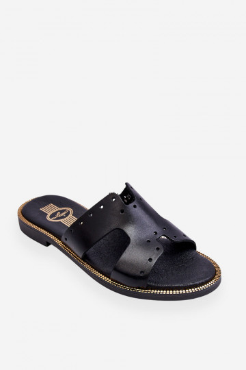 Zazoo 40326 Dámske Papuče S ozdobnými výrezmi čierna