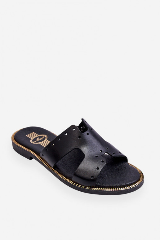 Zazoo 40326 Dámske Papuče S ozdobnými výrezmi čierna Zazoo 40326 Dámske Papuče S ozdobnými výrezmi čierna