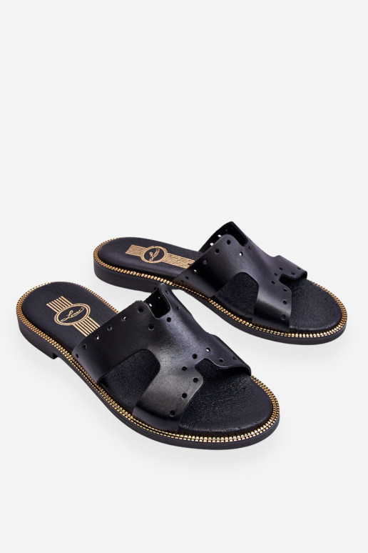 Zazoo 40326 Dámske Papuče S ozdobnými výrezmi čierna Zazoo 40326 Dámske Papuče S ozdobnými výrezmi čierna