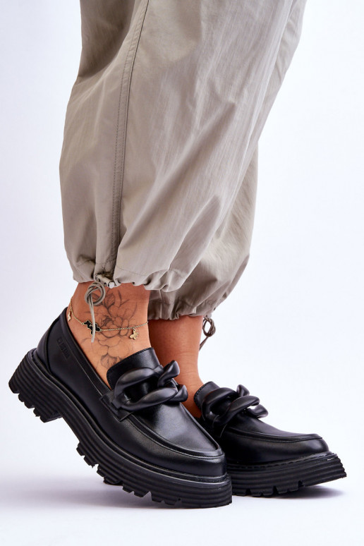 Kožené Mokasíny topánky Big Star LL274580 čierna