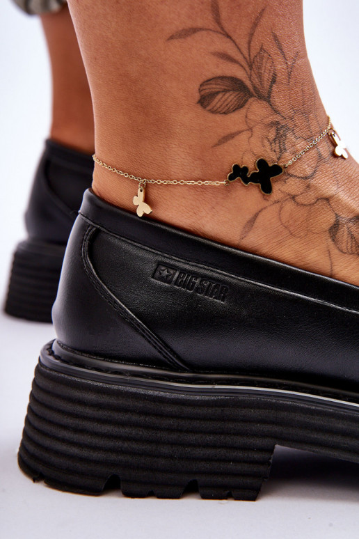 Kožené Mokasíny topánky Big Star LL274580 čierna