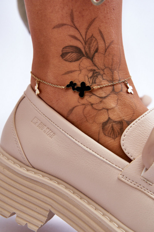 Kožené Mokasíny topánky Big Star LL274581 béžová Kožené Mokasíny topánky Big Star LL274581 béžová