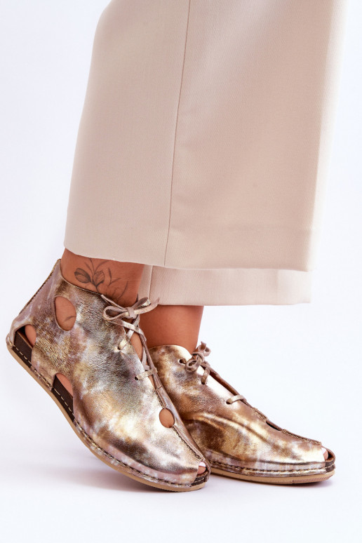 Jednoduché Kožené Čižmy Máciejka 03426-42 zlatej farby Jednoduché Kožené Čižmy Máciejka 03426-42 zlatej farby