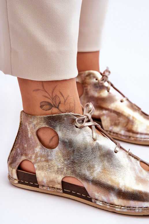 Jednoduché Kožené Čižmy Máciejka 03426-42 zlatej farby Jednoduché Kožené Čižmy Máciejka 03426-42 zlatej farby